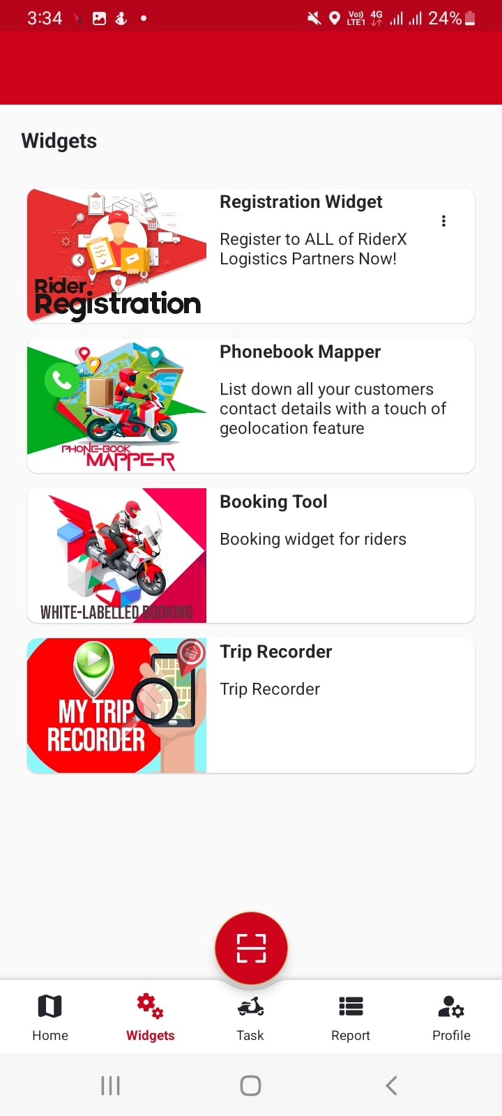 RiderX Widget Screenshot
